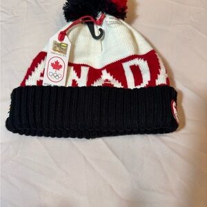 Canada Hudson Bay Pom-Pom Beanie - Red, White, and Black